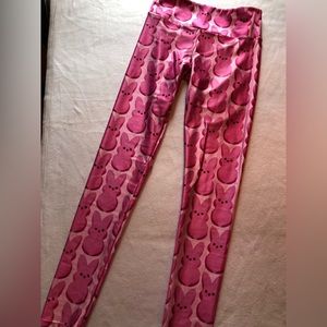 Goldsheep Pink Peeps!! In full length high waisted leggings, L, great condition!